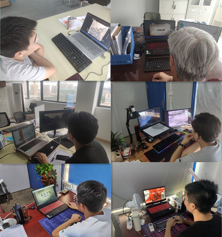 1594115140119068.jpg 图:项目员工观看纪录片.jpg